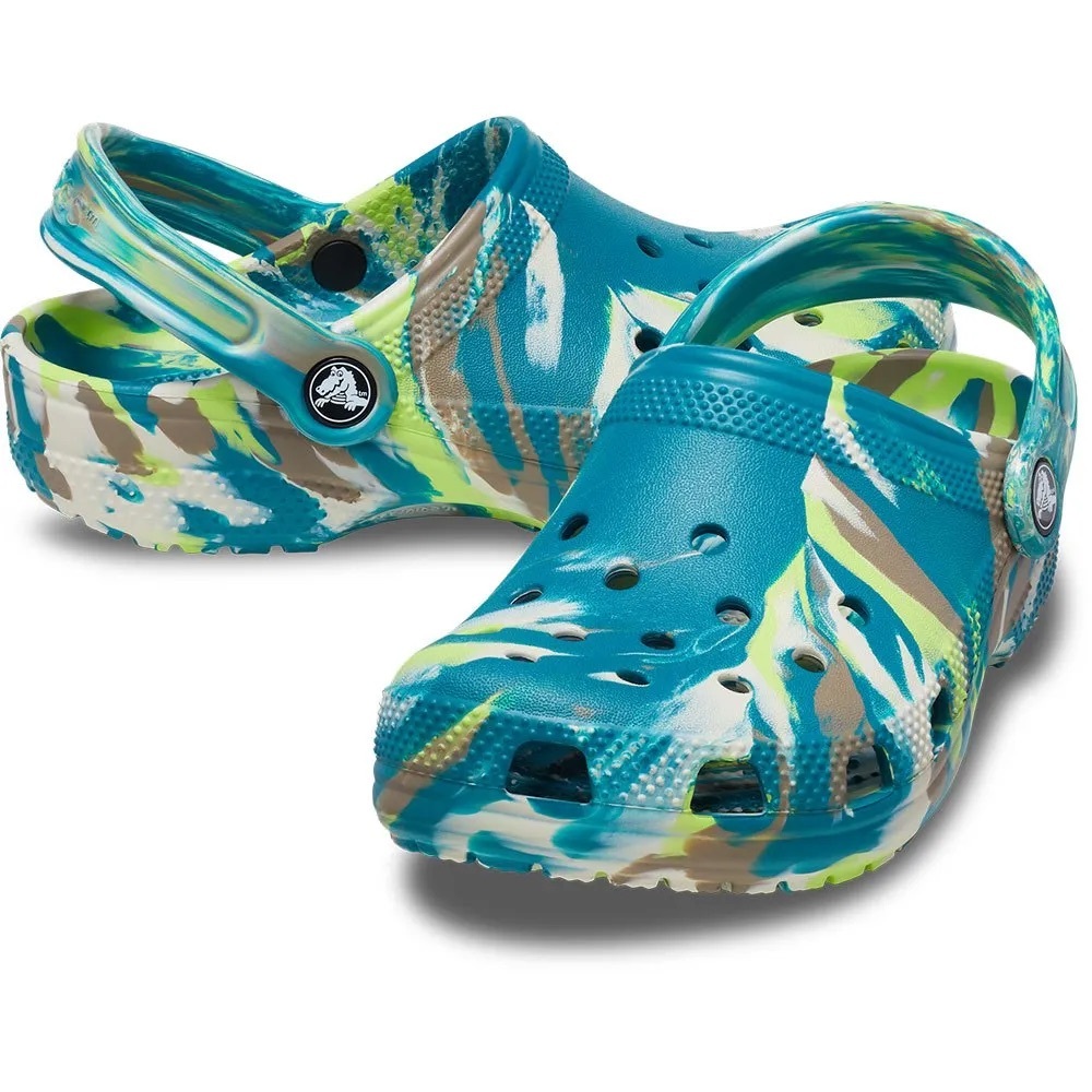 Unisex Youth Marbled Limeade CROCS Size 12